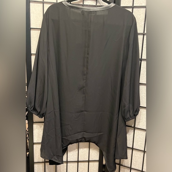 New York & Company Faux Leather Trimmed Tunic - XXL - Picture 3 of 4